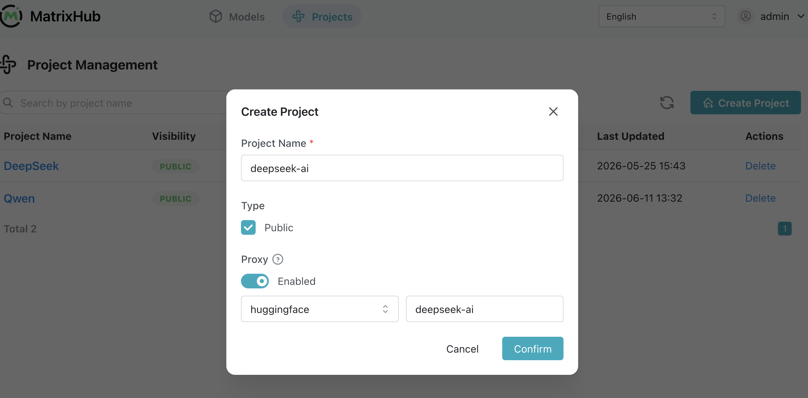 Create project