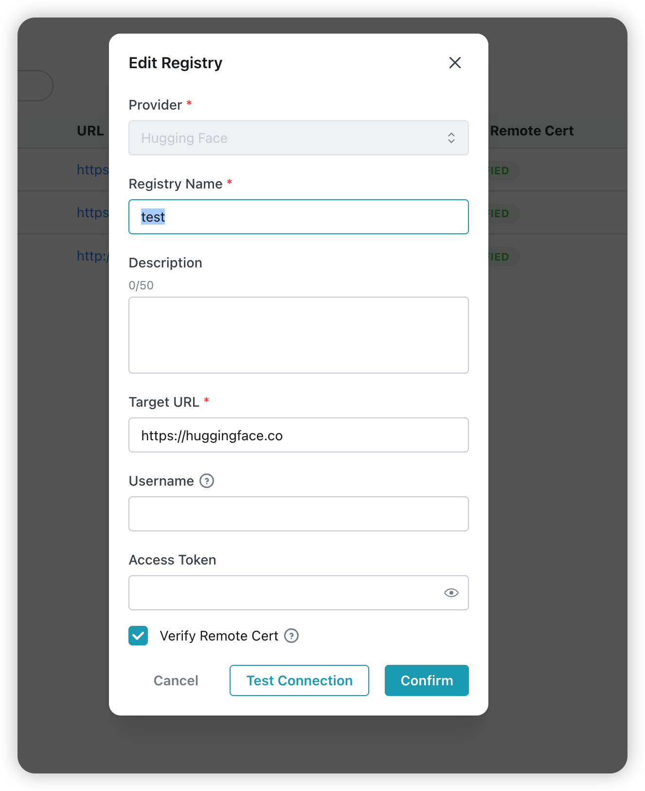 Configure a Hugging Face Registry